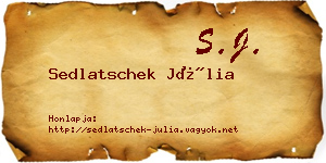 Sedlatschek Júlia névjegykártya